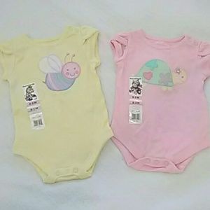 Two Baby Girl Garanimals One-pieces 0-3 months NWT